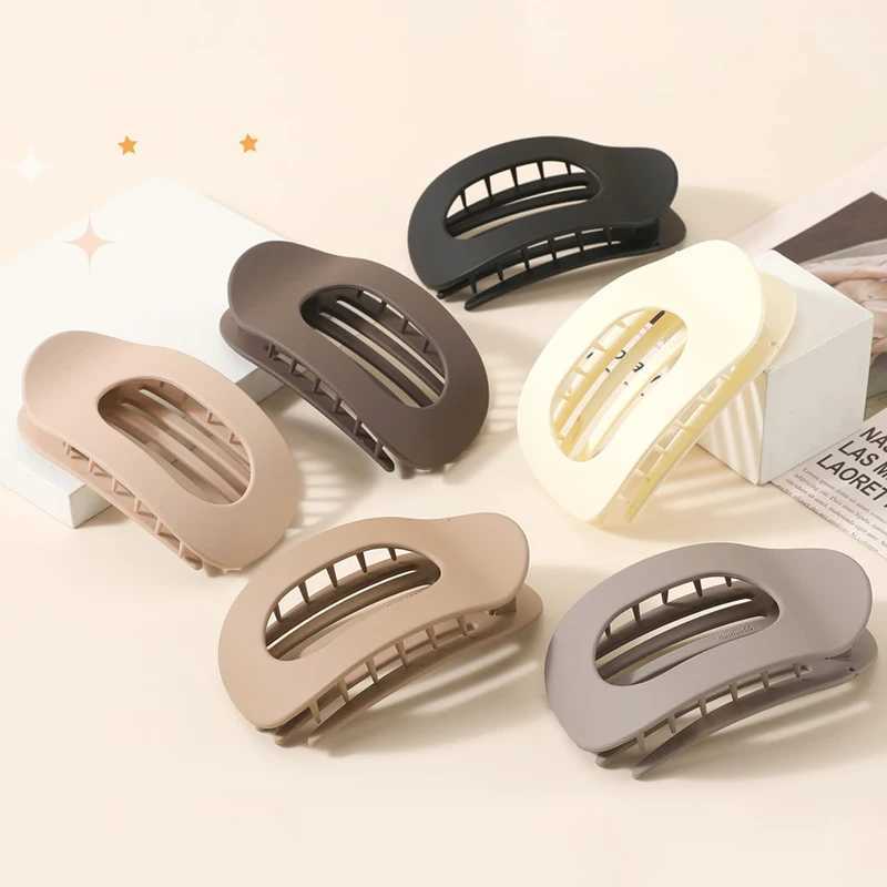 Fashion Oval Flat Hair Clips for Women New Design Leopard Large Flat Round ClAW Clip French Hair Clips Hair AccESSories Z250707