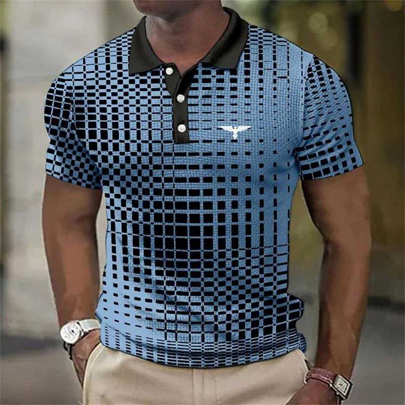 Men New Summer Casual Lapel Button Polo Shirt. Y250707 Y250707