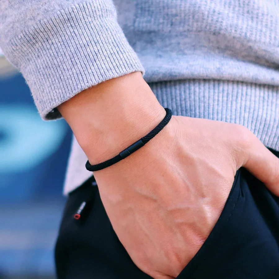 Minimalist Thread Bracelet For Men Women Black Buckle Fabric Multiple Colors And Sizes Available Leisure Wrap Bracelet 250707