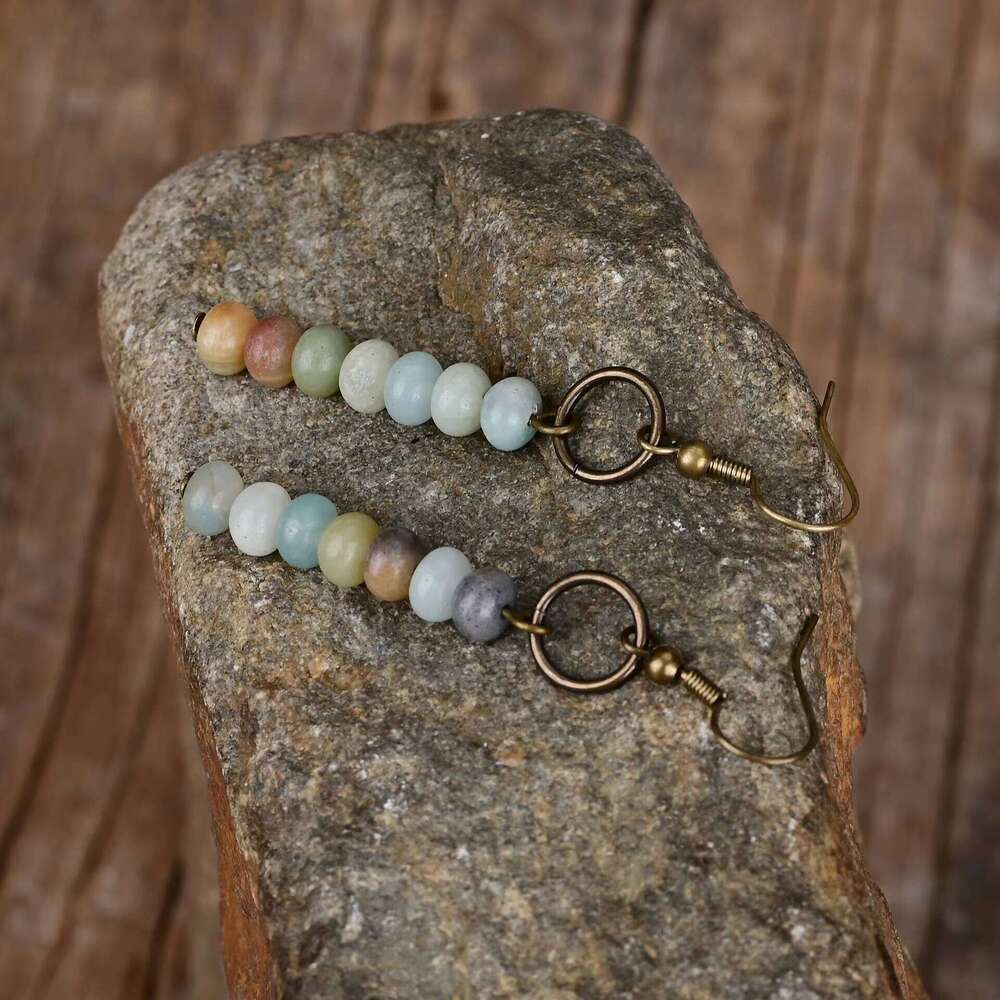 casual Natural Stone bohemian Style Overlay Beads Earrings