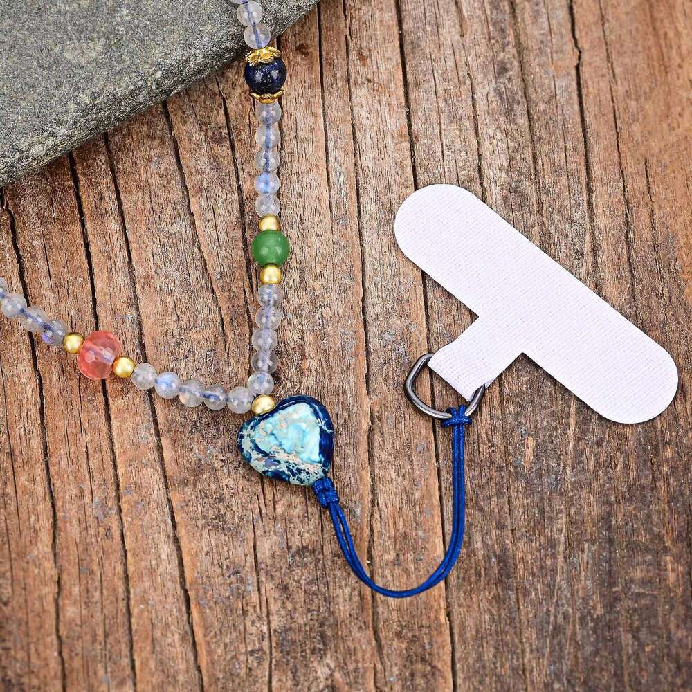 Fashionable Handmade Natural Bead Portable Short Full Set Colorful Phone Chain
