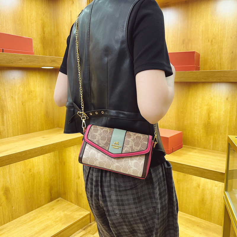 Designer High-End Feel for Women 2025 New Fashion Color-Block Small Square Elegant Versatile Shoulder Crossbody Light Luxury Women's Bag
