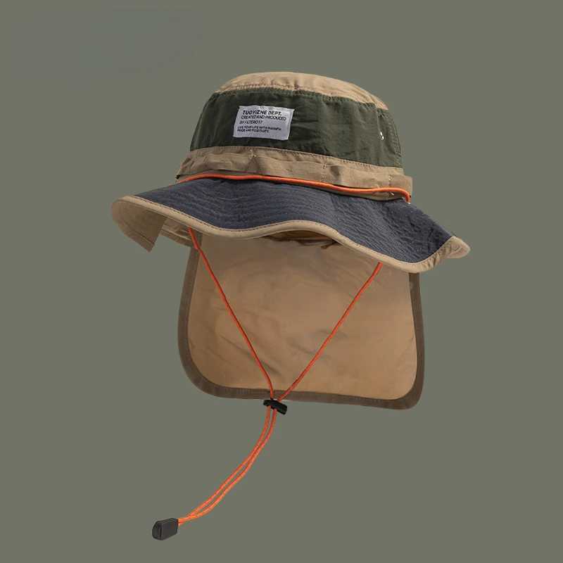 Spring and Summer Outdoor Quick-drying Bucket Hat Men and Women Sunshade Retro Outdoor Camping Hiking Fishing Mountaineering Cap Y250707