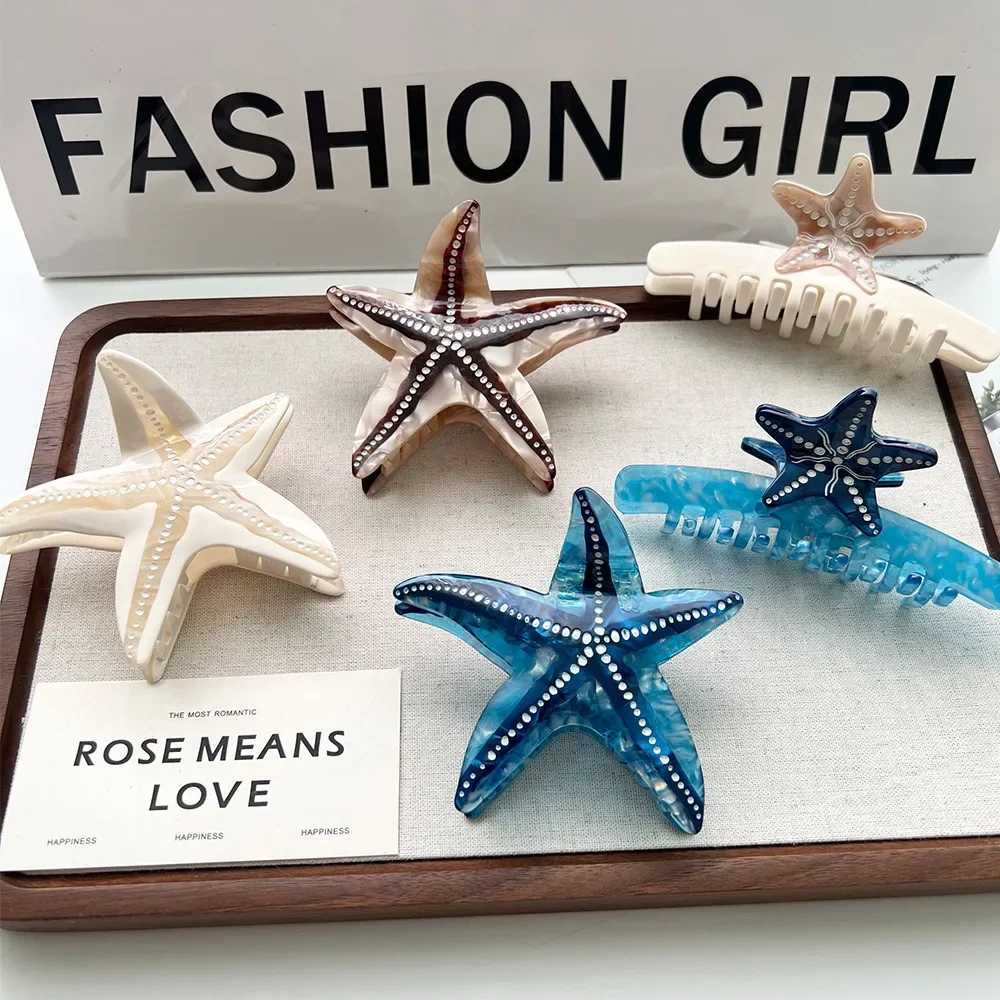DuoShang Summer Ocean Series Starfish Hair Claw Acetate Claw Clips Spliced Starfish Crab Hair Clips for Women Hair Accessories Z250707