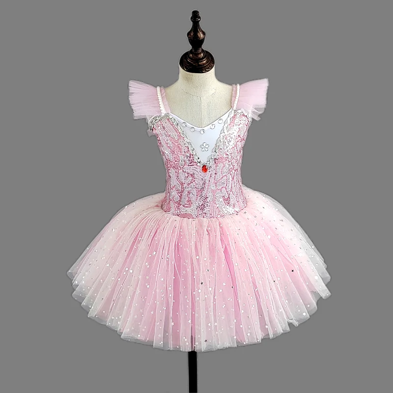 Children's sequined ballet skirt girls' dance skirt campus dance program stage group performance costume ballet dancer costume dance practic