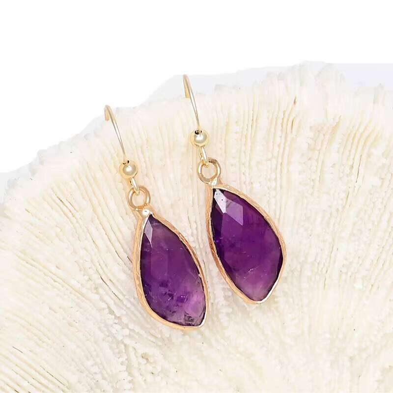 Classic Fashion Women's Healing Amethyst Luxurious Unique Gift for Girls Bohemian Earrings