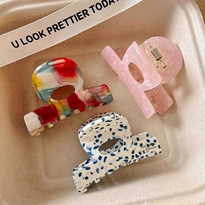 Vintage Acetate Print Small Hair Claw For Women Girl Sweet Hair Ornament High Grade Hair Accessories Claw Clip Hair Clip Hairpin Y250707