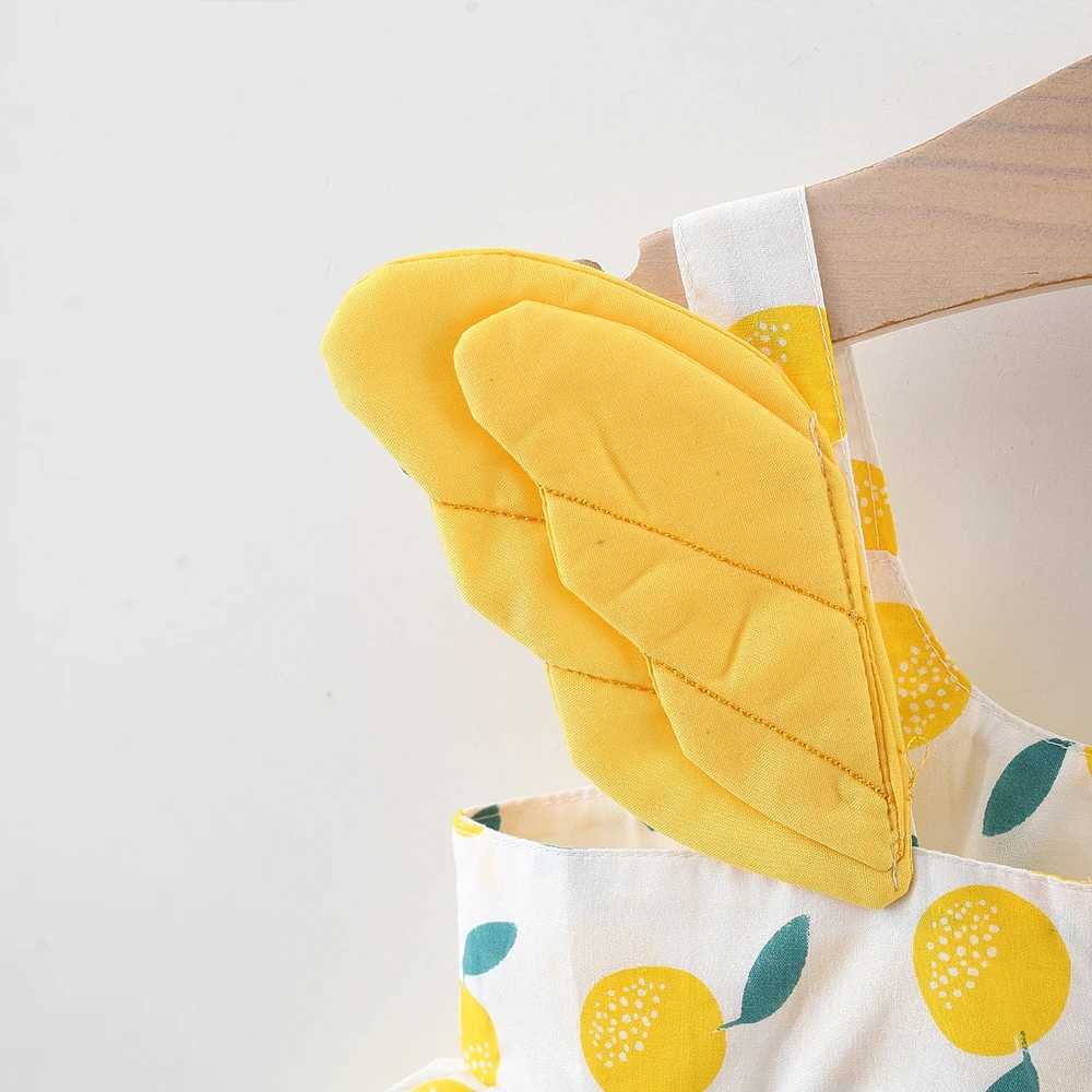 0-3 Years Old Girl Baby Summer Dress with Back Wings Full of Printed Hanging Strap Princess Dress R250707