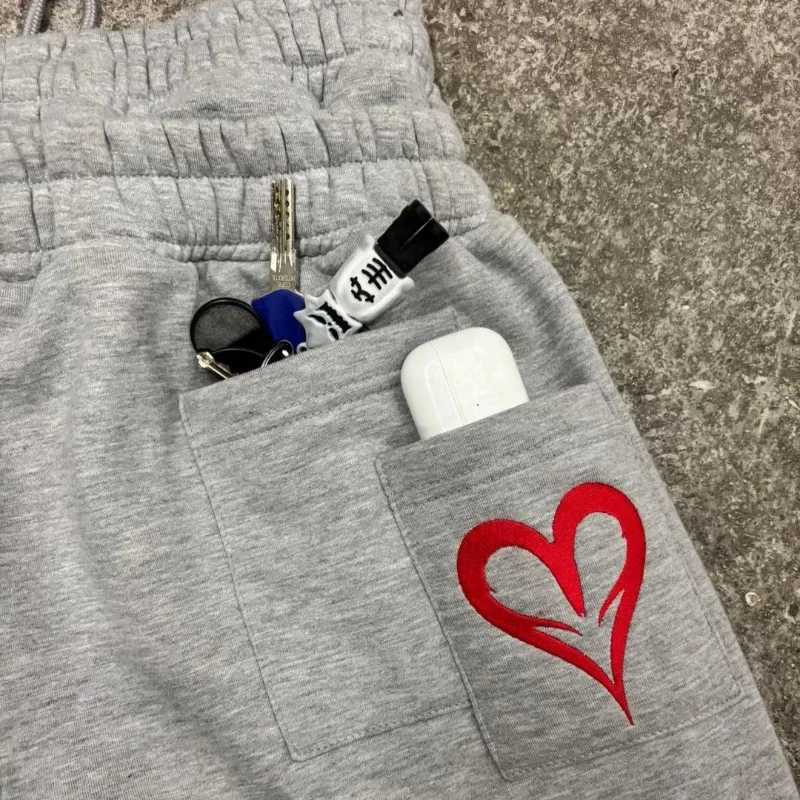 Y2k Embroidered Double Waist Jogging Pants Gothic Hip Hop Street Wear Mens and Womens Loose Fake Two Piece Sports Pants L251015