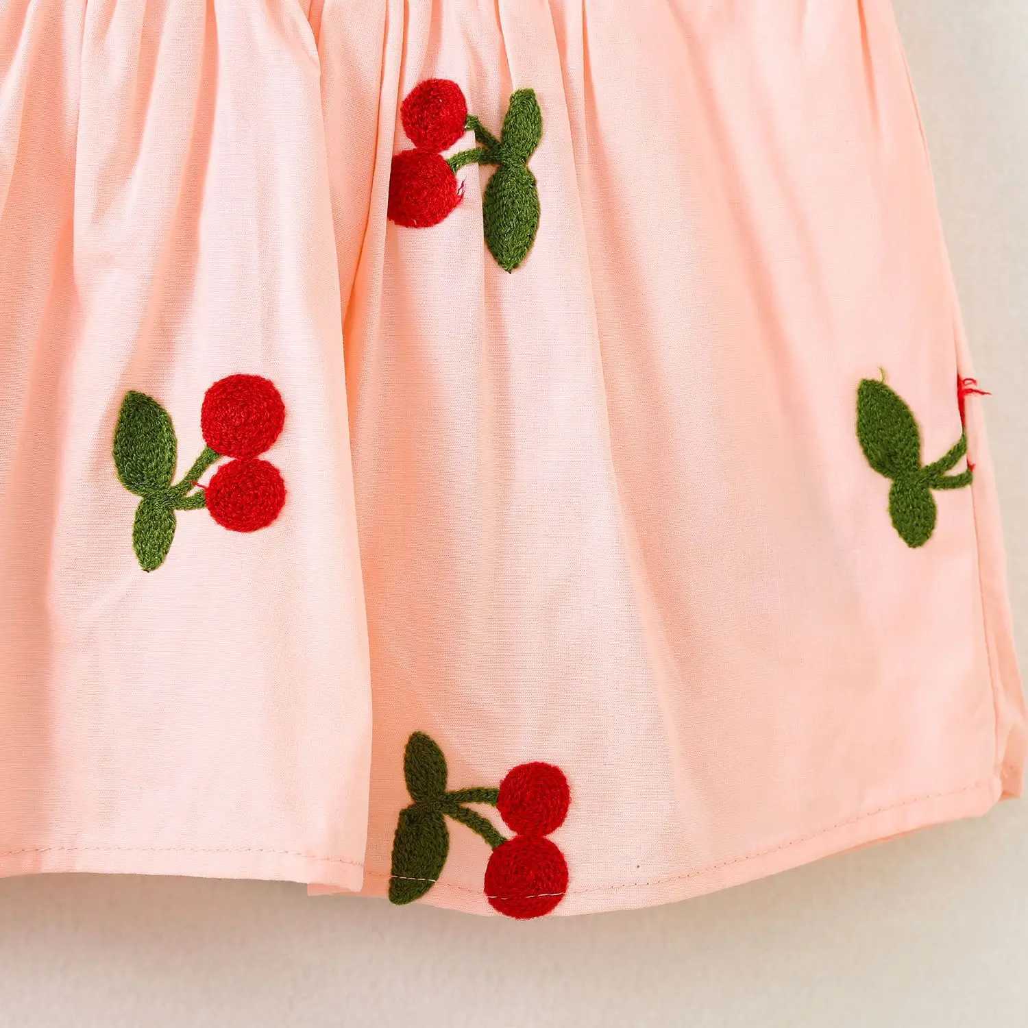 Baby Girl Dresses Summer Cherry Print Cotton Girls Dresses Cute Girls Beach Dresses Baby Girl Clothing R250707