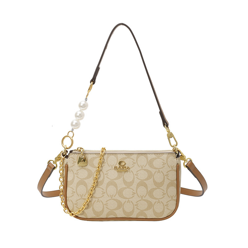 Designer High-End Feel for Women 2025 New Versatile Mahjong Printed Small Square Underarm Stylish Shoulder Crossbody Light Luxury Women's Bag