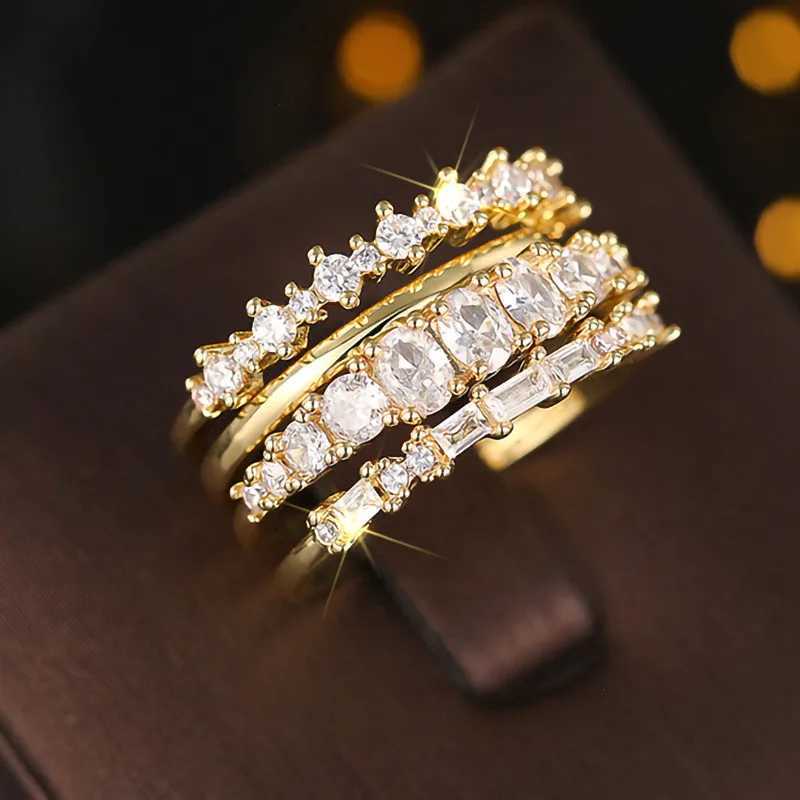 925 Sterling Silver Fashion Stackable Rings for Women Luxury Modern Bright Cubic Zirconia Finger Jewelry Wedding Band Accessory XJ250707