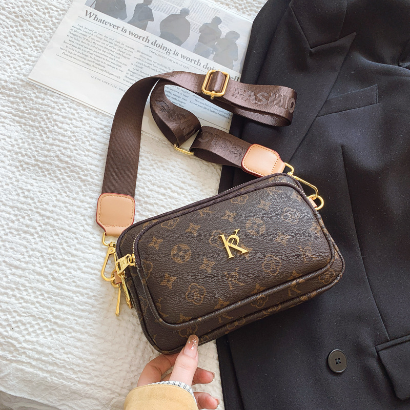 Designer High-End Feel 2025 New Printed Small Square Versatile Ribbon Shoulder Crossbody Light Luxury Women's Bag