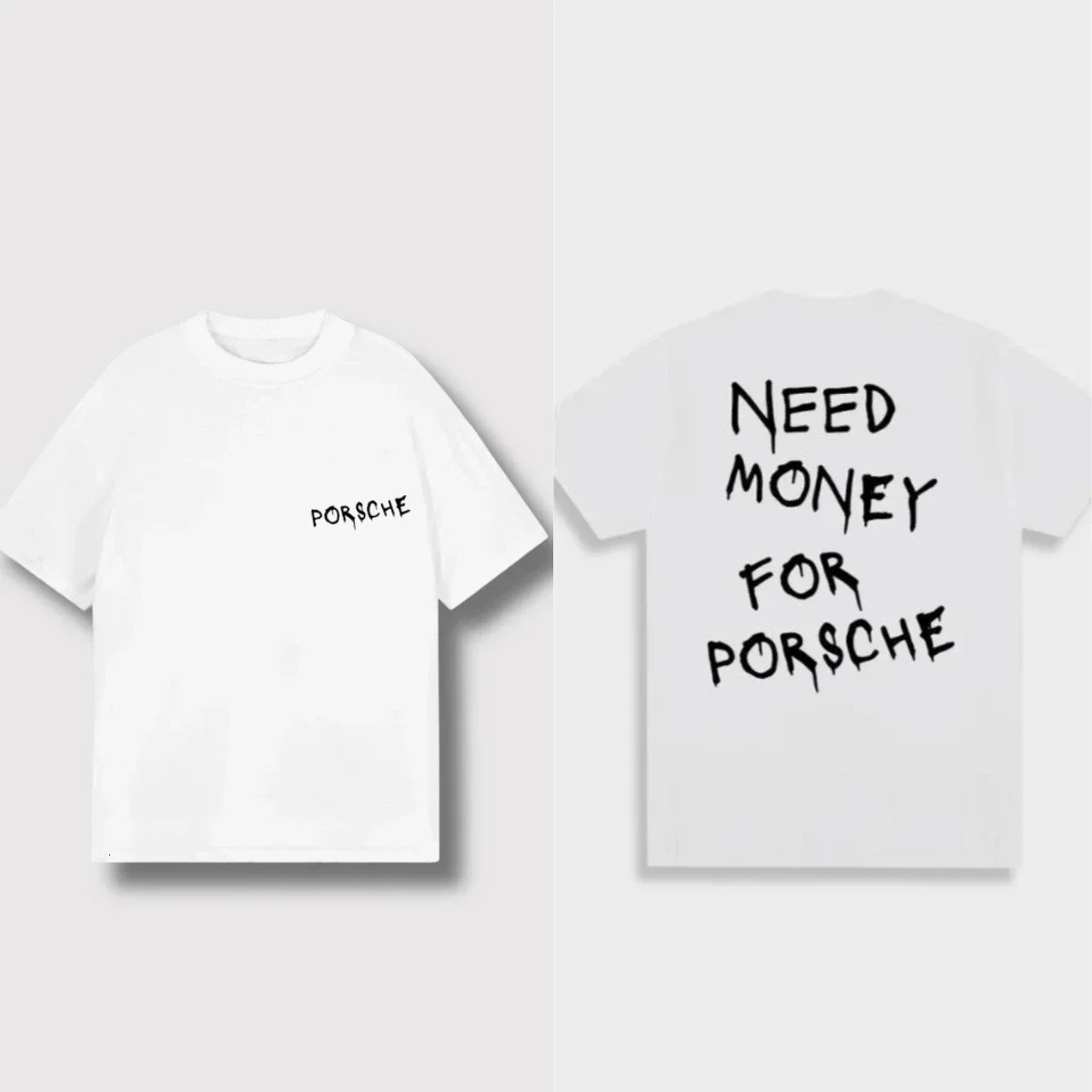 Summer Clothe Tshirts Need Money for Porsche Tee Casual Cotton Top Y2k Short Sleeves Female Ins Sell 250704