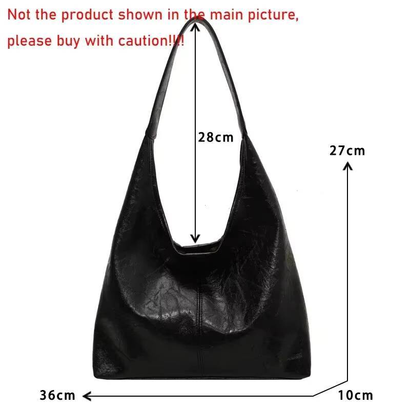 Big Black Shoulder Bags for Women Large Hobo Shopper Solid Color Quality Soft Leather Crossbody Handbag Lady Travel Tote Bag ddmynov