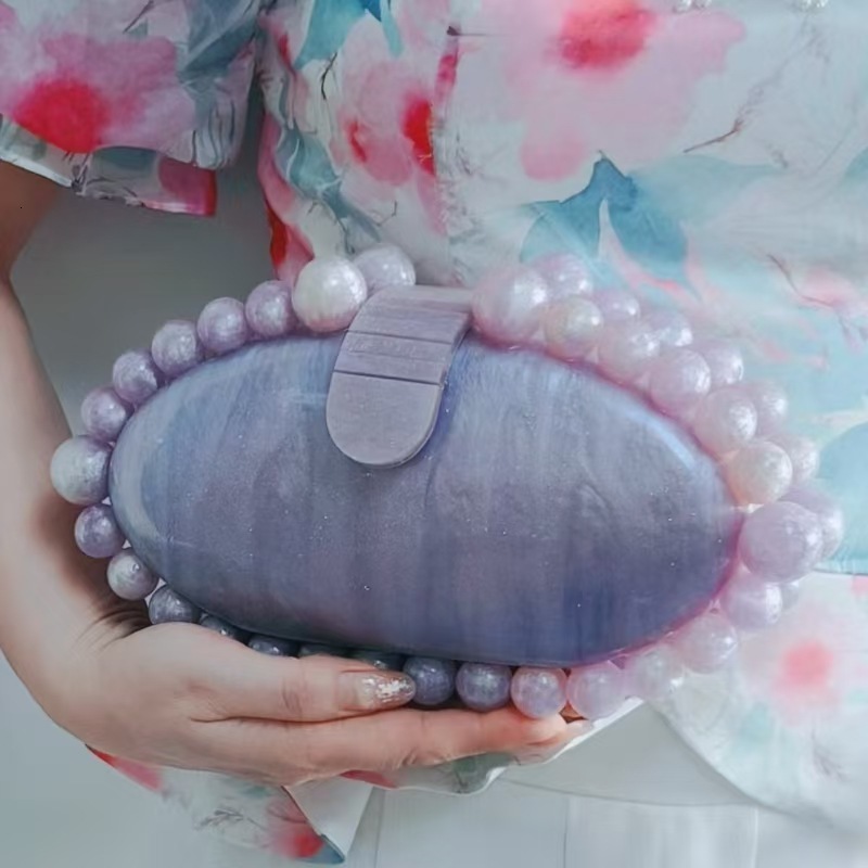 Cross border export evening dress lucky trend bag acrylic bead bag shell wealth bag designer trend bag women s handbag shoulder bag