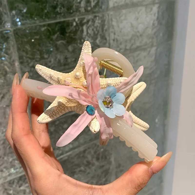 New Ocean Starfish Series Hair Claw Flower Starfish Shell Hairpins Crab Hair Clips for Women Vacation Beach Hair Accessories Y250707