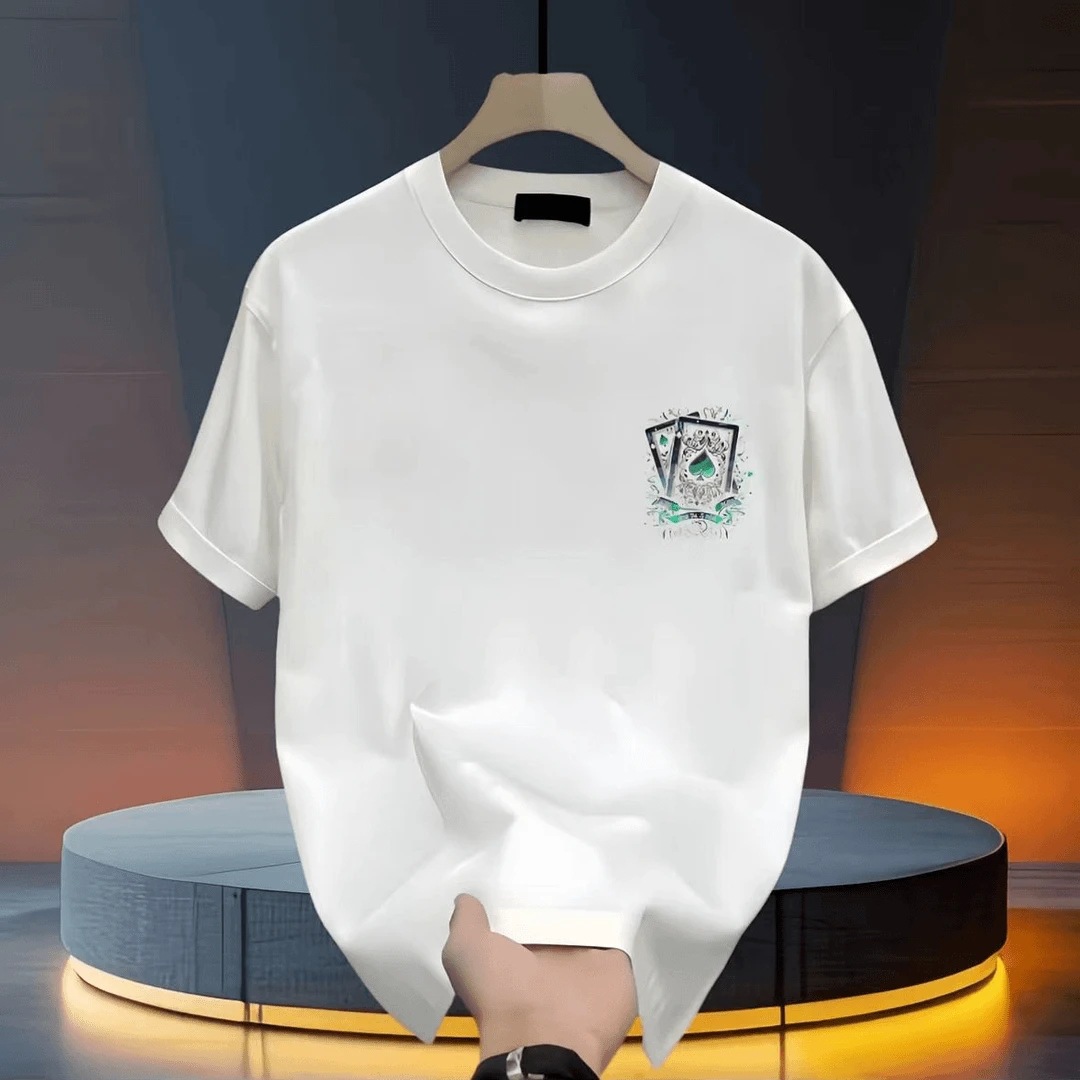 free shipping for man European and American trendy brand short-sleeved ins pure cotton summer new men's printed T-shirt