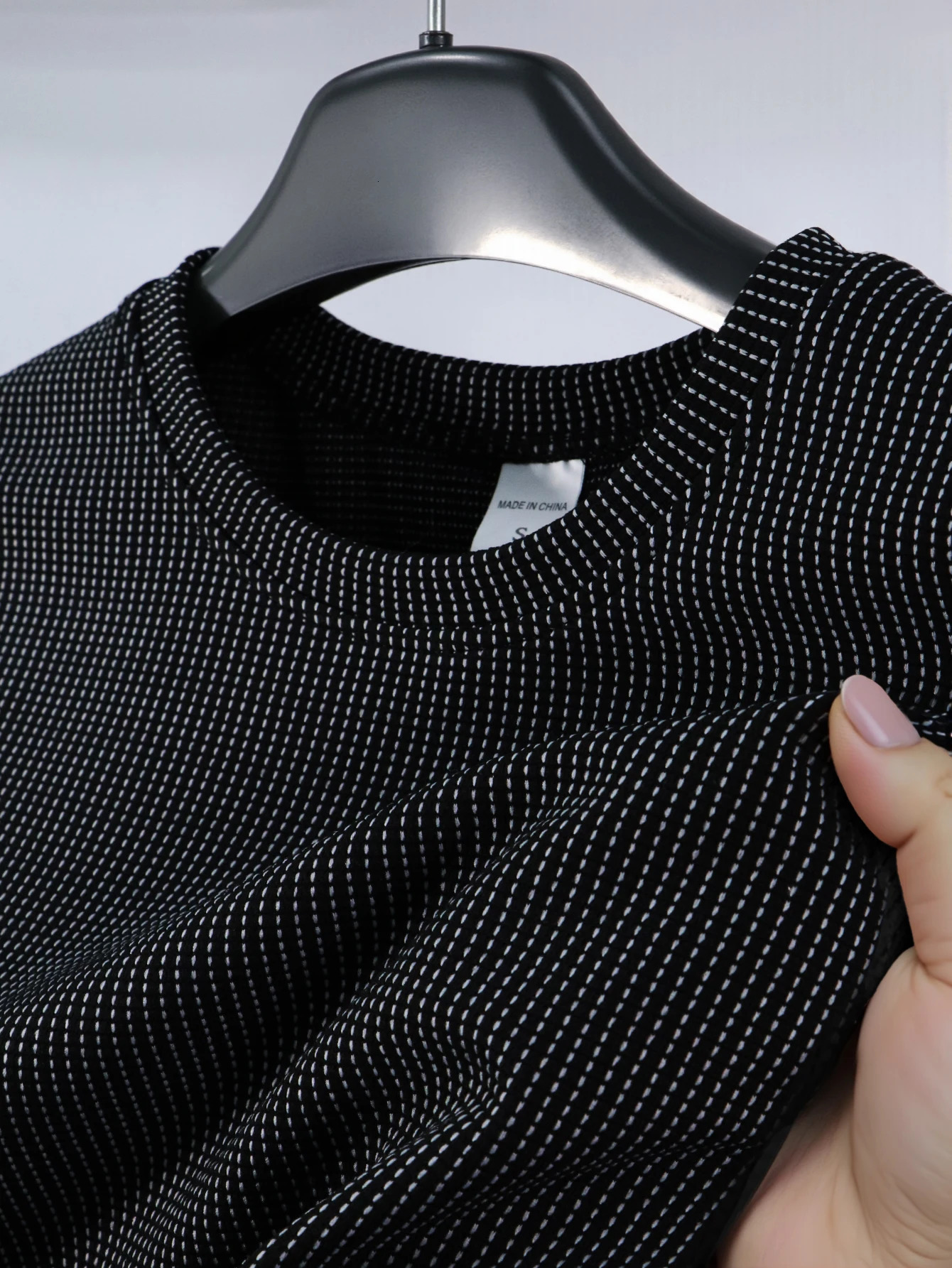 Summer Waffle Casual Sports Comfortable Breathable Grid Round Neck Short Sleeved T-shirt for Mens Short Sleeved Top Male 250708