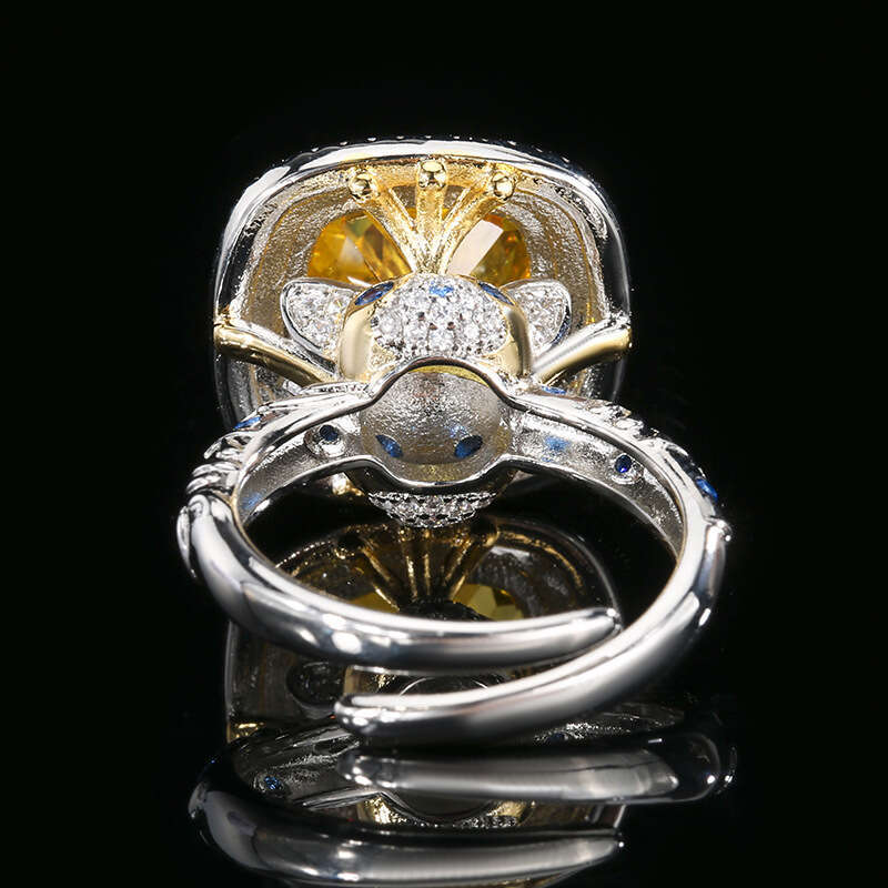 New Huayoumei Jewelry Ring Copper Material Imitation Red Corundum Women's High-End Fashion Versatile 9E2