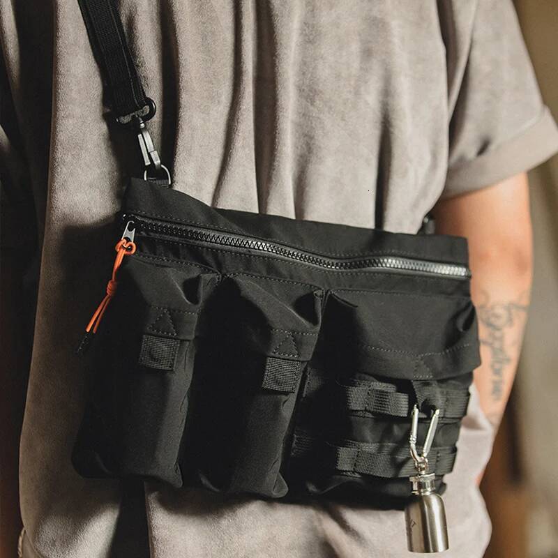 New Men Nylon Crossbody Multifunctional Solid Casual Zipper Bags Fashion Single Shoulder Travel Unisex Messenger Bag high-quality
