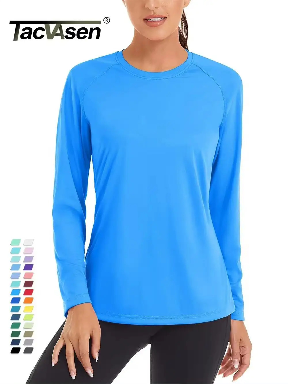 50 Summer Quick Dry T-shirts Womens Performance Sun Block UV Protection T Shirts Long Sleeve Swim Pullover Tops 250703
