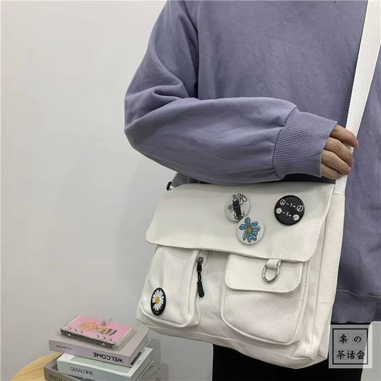 Nylon Simple Handbags Messenger Bag Youth Student Waterproof Canvas School Solid Color Crossbody Bags for Women Bolsos Sac ddmynov