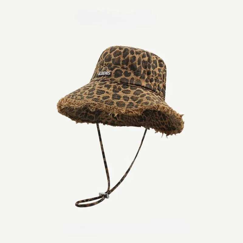 2025 Spring and Autumn New Womens Multi-functional Leopard Print Multi-color Luxury Brand Design Personalized Fishermans Hat Y250707
