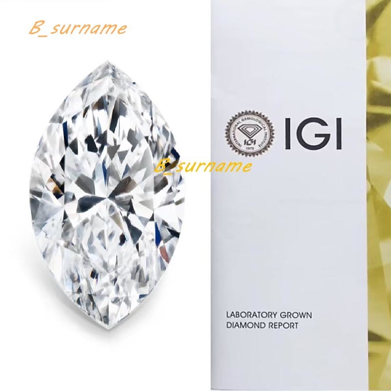GIA IGI Certified Loose Lab Diamonds Big Carat Cushion and Marquise Cut Engagement Ring with Loose Lab Grown Diamond