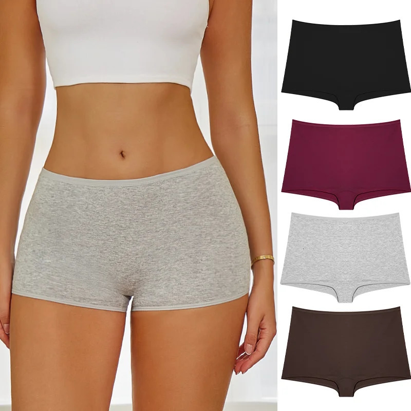 Womens Panties Cotton Seamless Sports Boxers Underwear Female Solid Color Briefs Cozy Lingerie Intimate Underpants XSXL 250624
