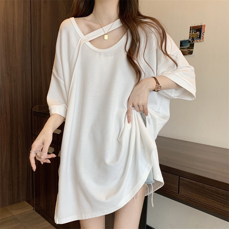 2025 Summer new women's T-shirt new loose fit plus size design sense niche women's top summer new designer T-shirt new designer short sleeve
