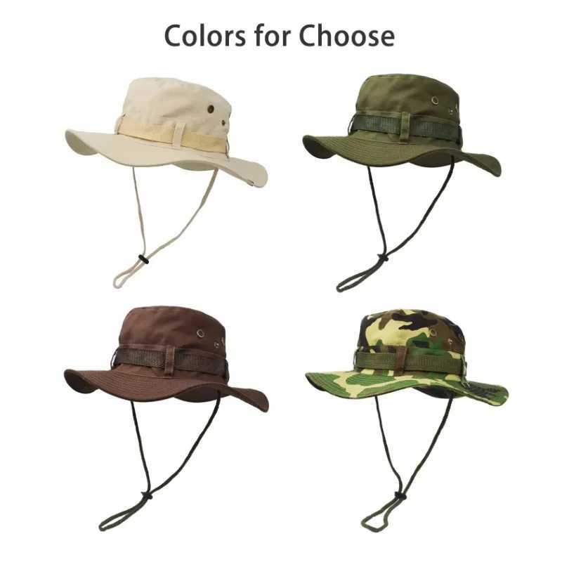 Double Layer High Quality Boonie Hat Bucket Hat Hunting Fishing Outdoor Wide Cap Brim Military For Men Women Fisherman Hat Y250707