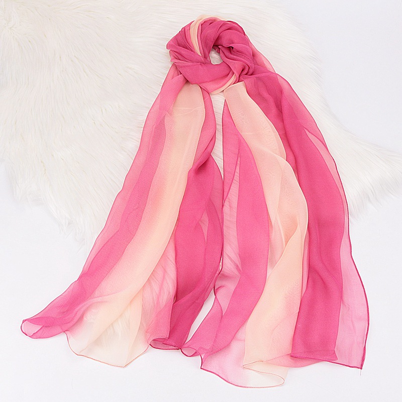 K1282 High-quality soft gradient silk scarves wholesale dance training catwalk silk scarves body training gauze scarves