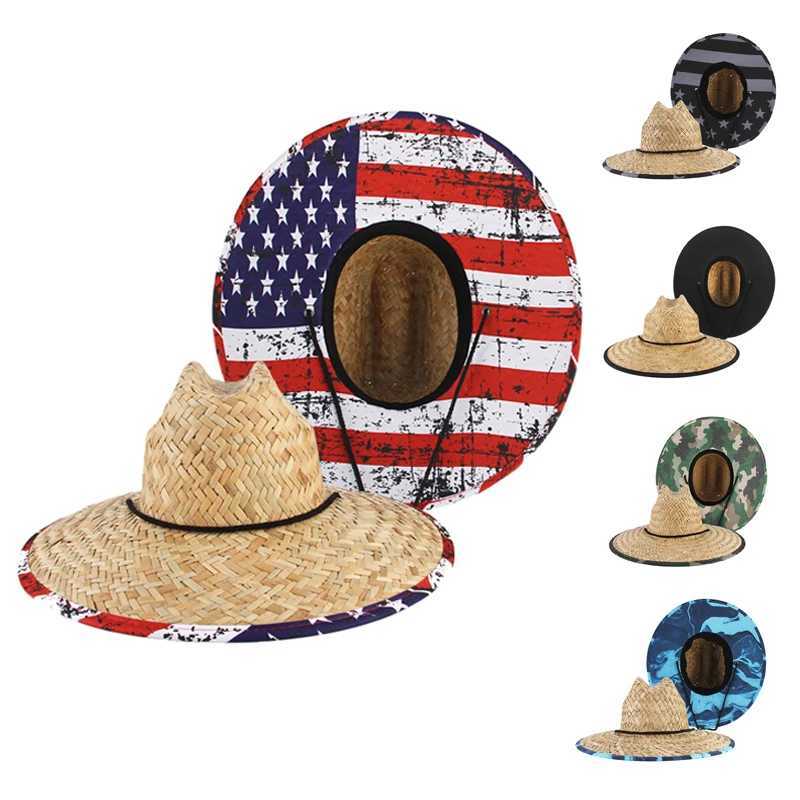 1PC/2PCS New Women Lifeguard Hat Straw Summer Beach Sun Hat Outdoor Bohemia Lady Fashion Fedora Panama Hat Y250707