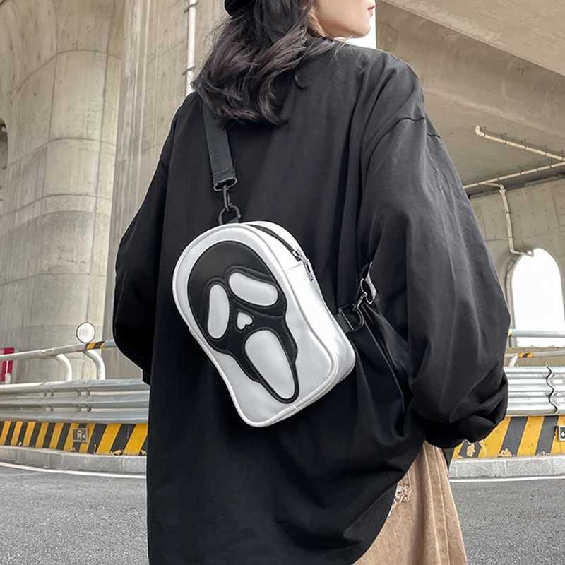 Halloween Ghost Bag Gothic Shoulder Bag Women Novelty Devil Skull Funny Bag PU Leather Crossbody Bag Handbags Purse