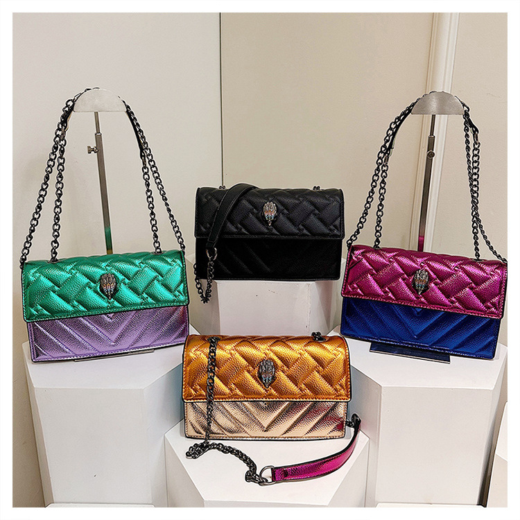 Designer Laser Colorful Patchwork Chain 2025 New Fashion Underarm Quilted Embroidery Eagle Head Crossbody Light Luxury Women's Bag