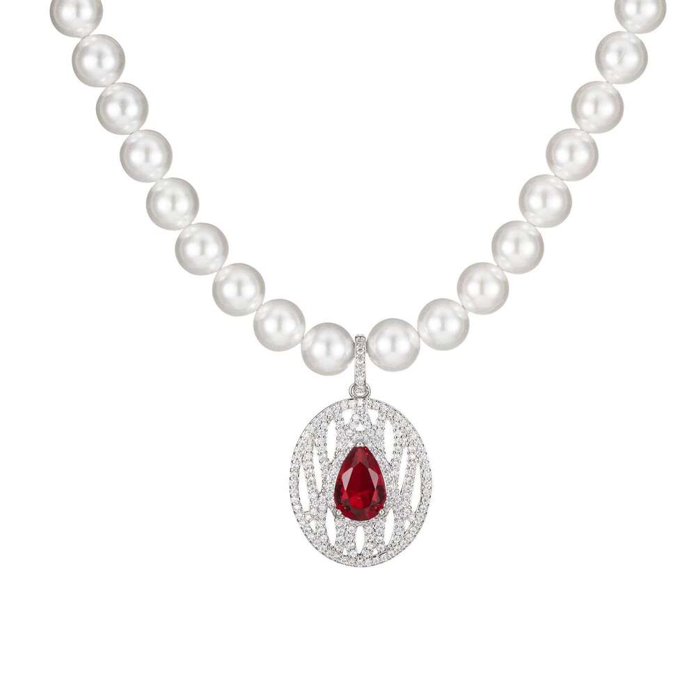 Tiktok Live Australian Pearl Metal Artificial Gemstone Mixed Necklace For Women Eca