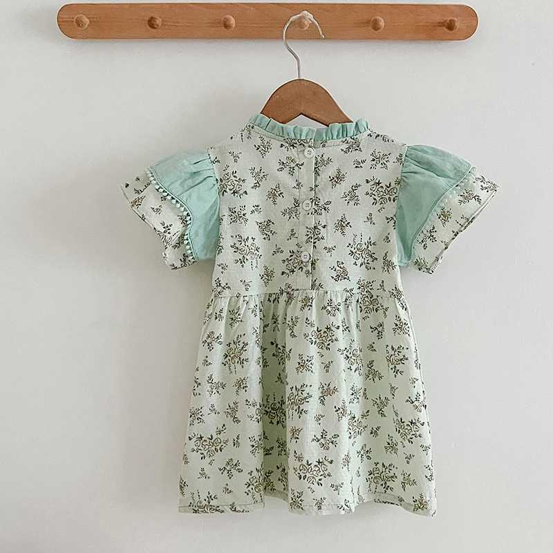 Sister Baby Girls Clothes Summer Baby Girls Short Sleeve Dress Flower Baby Romper Princess Dress Kids Matching Sister Outfit R250707