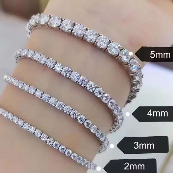 Delivery Fine Jewelry 925 Sterling Silver VVS Moissanite Diamond Classic Cluster Bling Tennis Chain Necklace