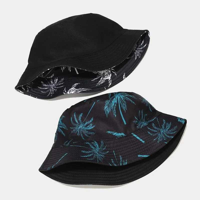 Spring/Summer Sun-Protect Hat Bob Mens Fashion Coco Print Bucket Hat Unisex Fisherman Hat Womens Leisure Basin Cap Y250707