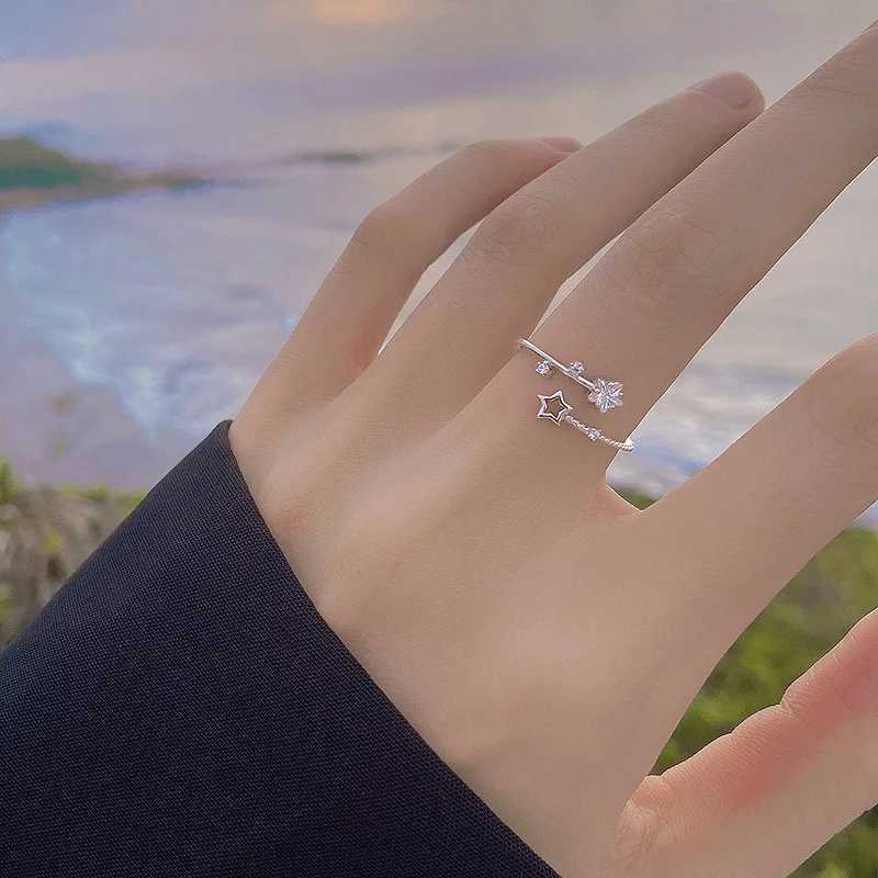 925 Sterling Silver Star Ring Shining Charm Geometric Shape Womens Ring Birthday Party Gift Exquisite Jewelry XJ250707