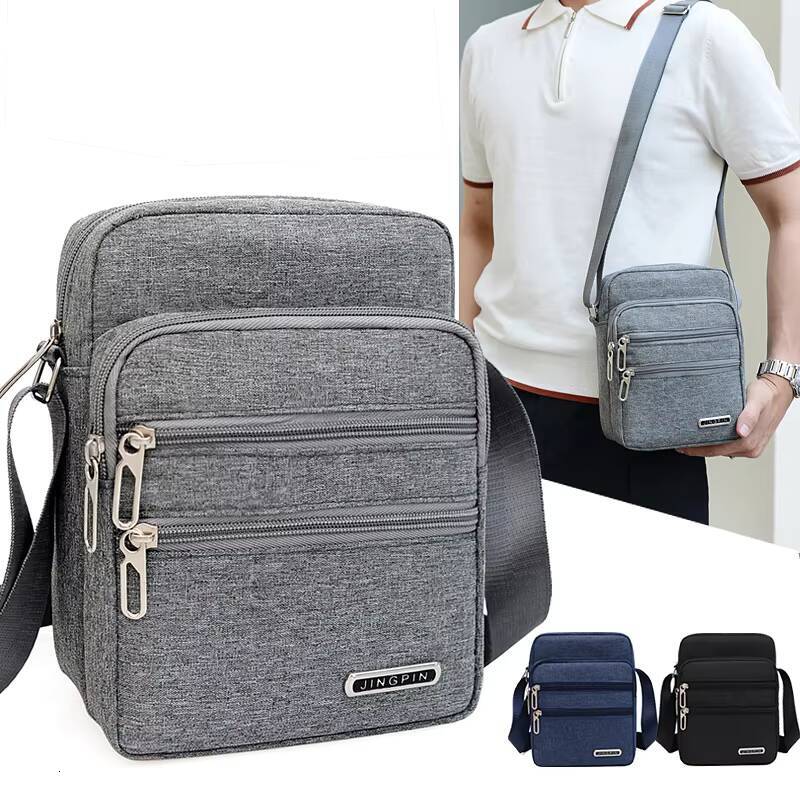 Mens Shoulder Bag Business Leisure Large Capacity Portable Handbag Zipper Multi Layer Waterproof Summer Males Crossbody Bags ddmynov