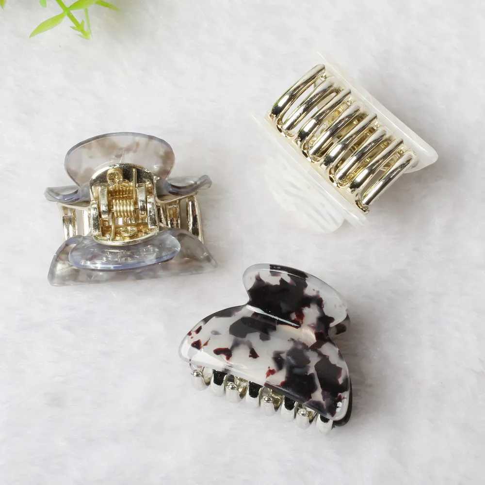 3pack Hair Clip Daisy Acrylic Plastic Small Hair Claw For Women Girls Fashion Gold Crab For Hair Tins Clamps Hair Accessories Z250707