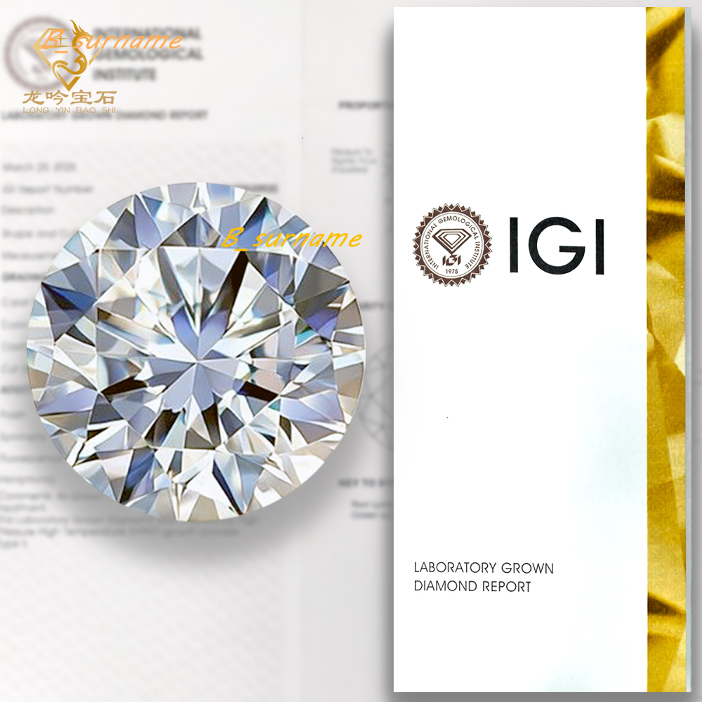 DEF 1.0CT 1.5 CT 2CT 3CT Lab Grown Diamond VS VVS Round Diamond IGI Certificate HPHT CVD Lab Diamond for Wedding Ring