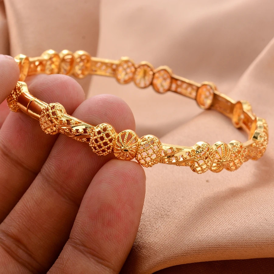 24K Gold Plated Various Shapes Bracelet for Men and Women Indian Cuban Chain Bangle Hiphop Jewelry Gifts 250707