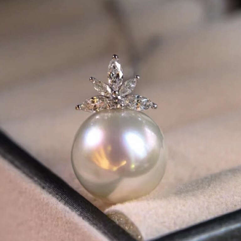 DHcollections DIY Pearl Accessories Copper Thick Gold-Plated Ice and Snow Sparkling Exquisite Pendant Necklace Semi-Finished 10-16mm