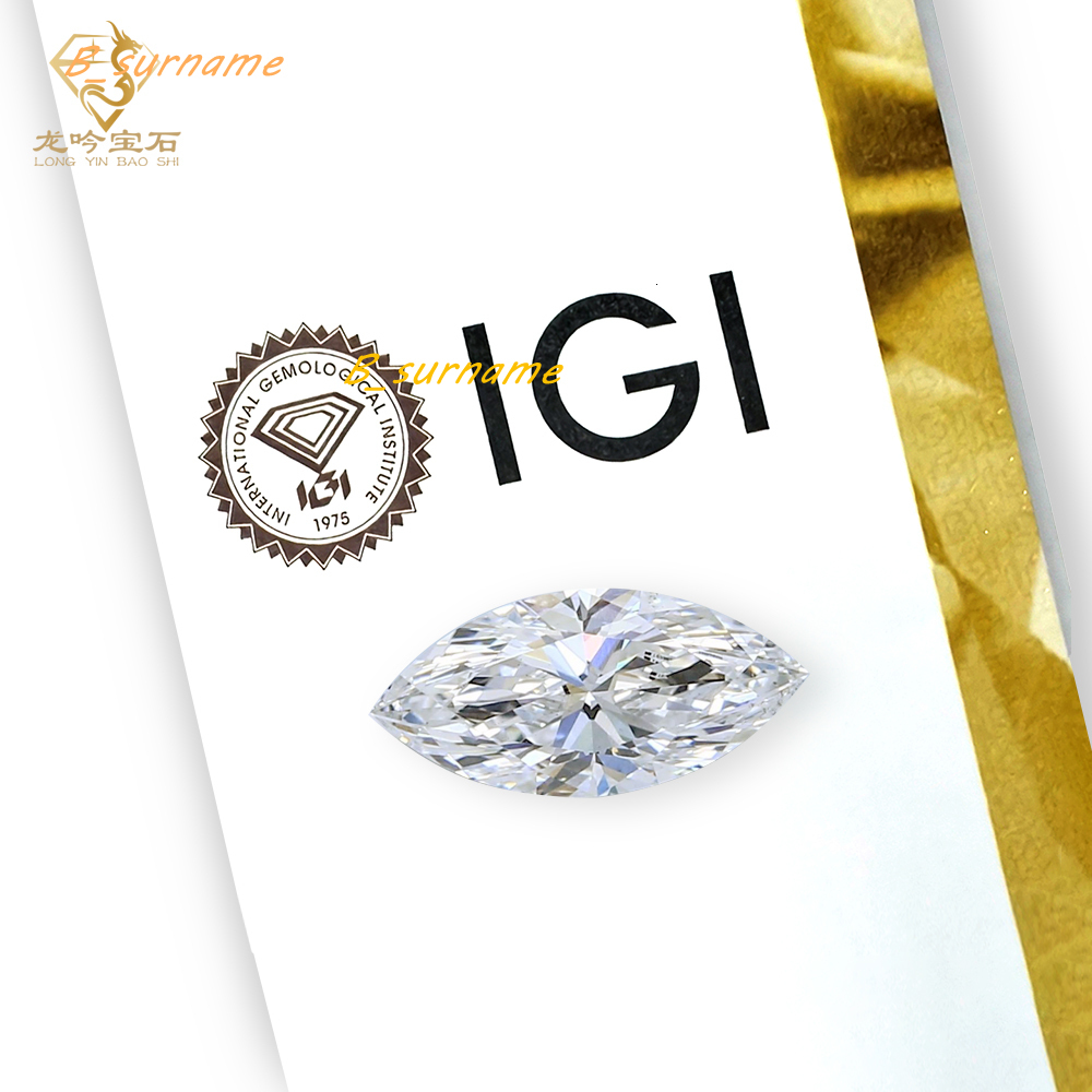 IGI Certified Marquise Cut Lab Grown Diamond 2.0ct VVS VS Clarity CVD Loose Diamond for Ring Stud Earring