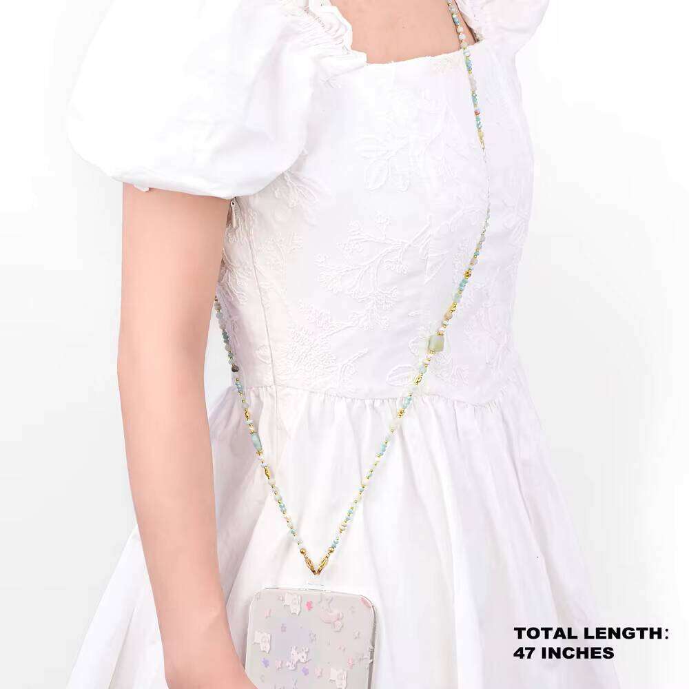 New Four-Leaf Clover Chain Beaded Crossbody Phone Strap Home Delivery
