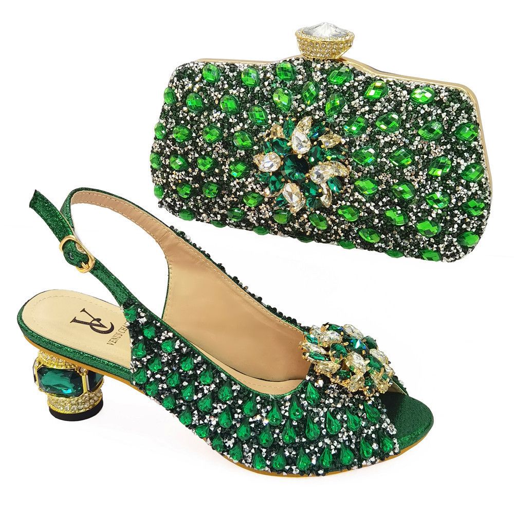 Fashionable African Shoes and Bag Set Italian Women Fuchsia Color Nigerian Shoes with Matching Bags for Royal Wedding Party