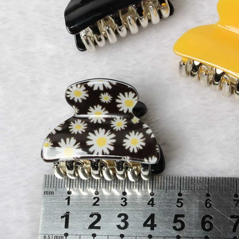 3pack Hair Clip Daisy Acrylic Plastic Small Hair Claw For Women Girls Fashion Gold Crab For Hair Tins Clamps Hair Accessories Z250707